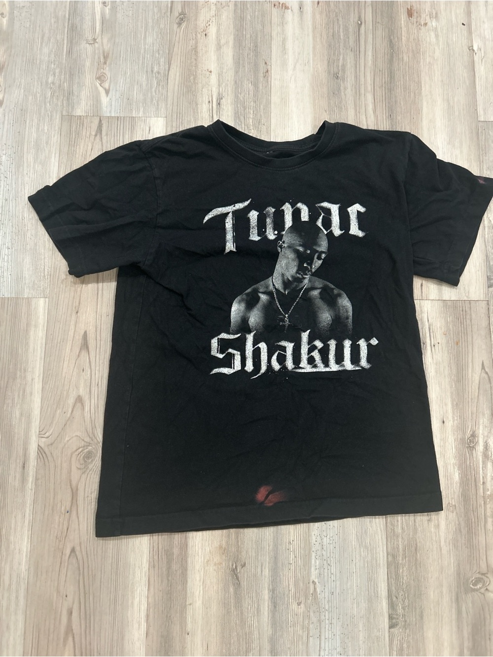 Men's Black Tupac Shakur Graphic Short Sleeve Tee